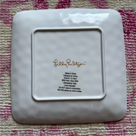 NWOB Lilly Pulitzer Set of 4 Square Melamine Plates Boatylicious Sway With Me - Picture 14 of 16